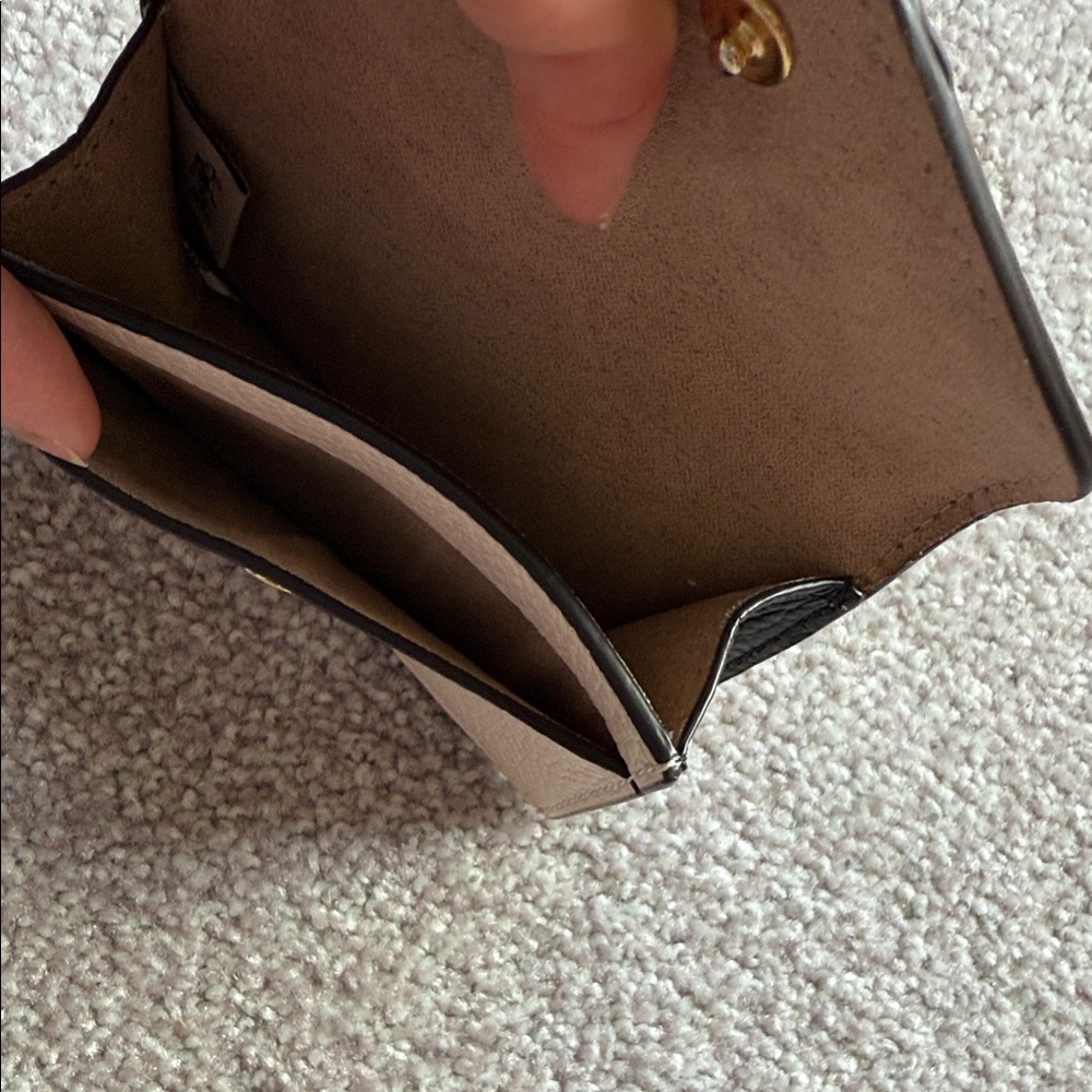 Coach Tan and Cream Logo Small Card Holder Wallet - Picture 8 of 8